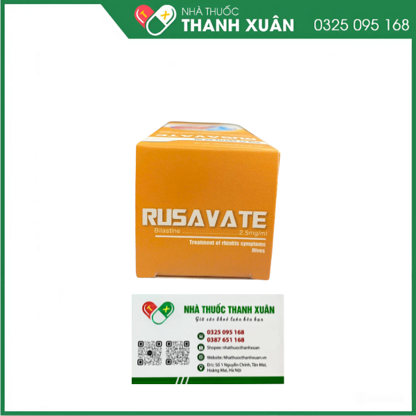 Dung dịch uống Rusavate giảm các triệu chứng của viêm mũi dị ứng, mề đay