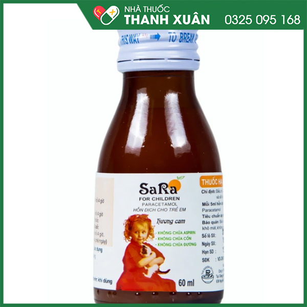 Sara điều trị sốt nhẹ đến sốt vừa