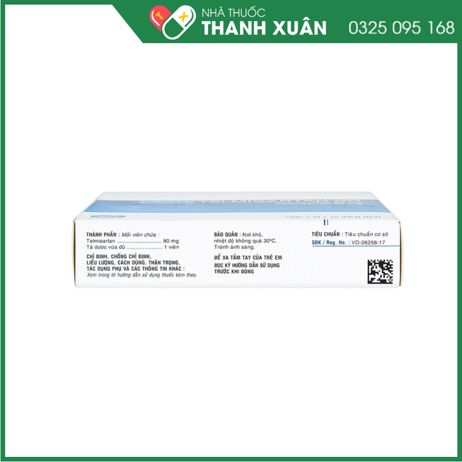 Savi Telmisartan 80 điều trị tăng huyết áp, suy tim, bệnh thận do đái tháo đường