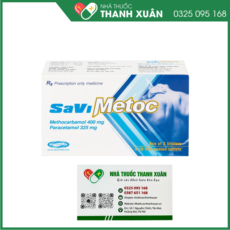 SaviMetoc giảm đau do co thắt cơ