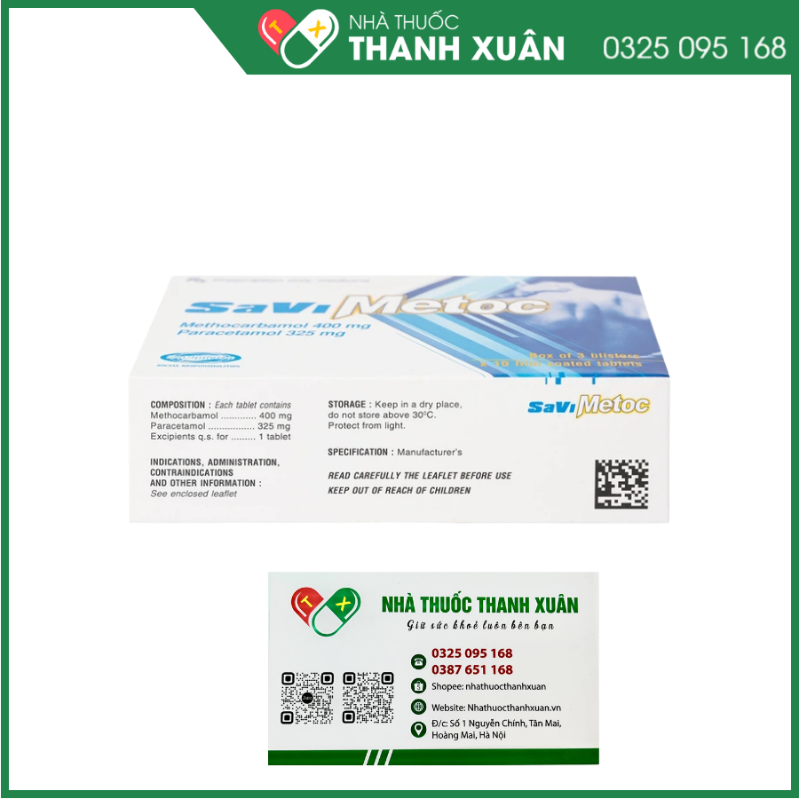 SaviMetoc giảm đau do co thắt cơ