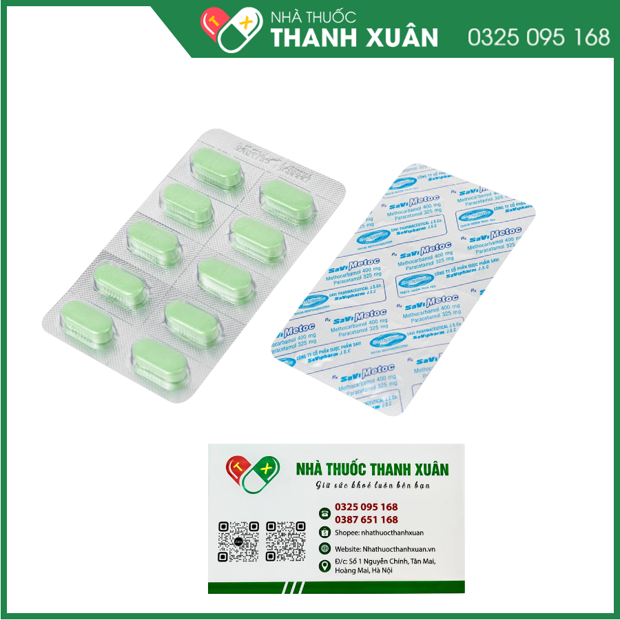 SaviMetoc giảm đau do co thắt cơ