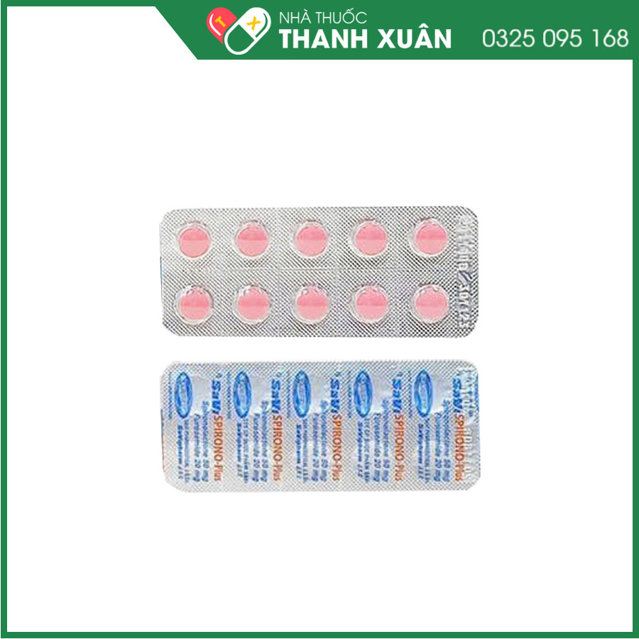 Savispirono-Plus thuốc điều trị tăng huyết áp, suy tim xung huyết mãn tính, xơ gan tích tụ dịch lỏng, chứng tăng tiết aldosteron