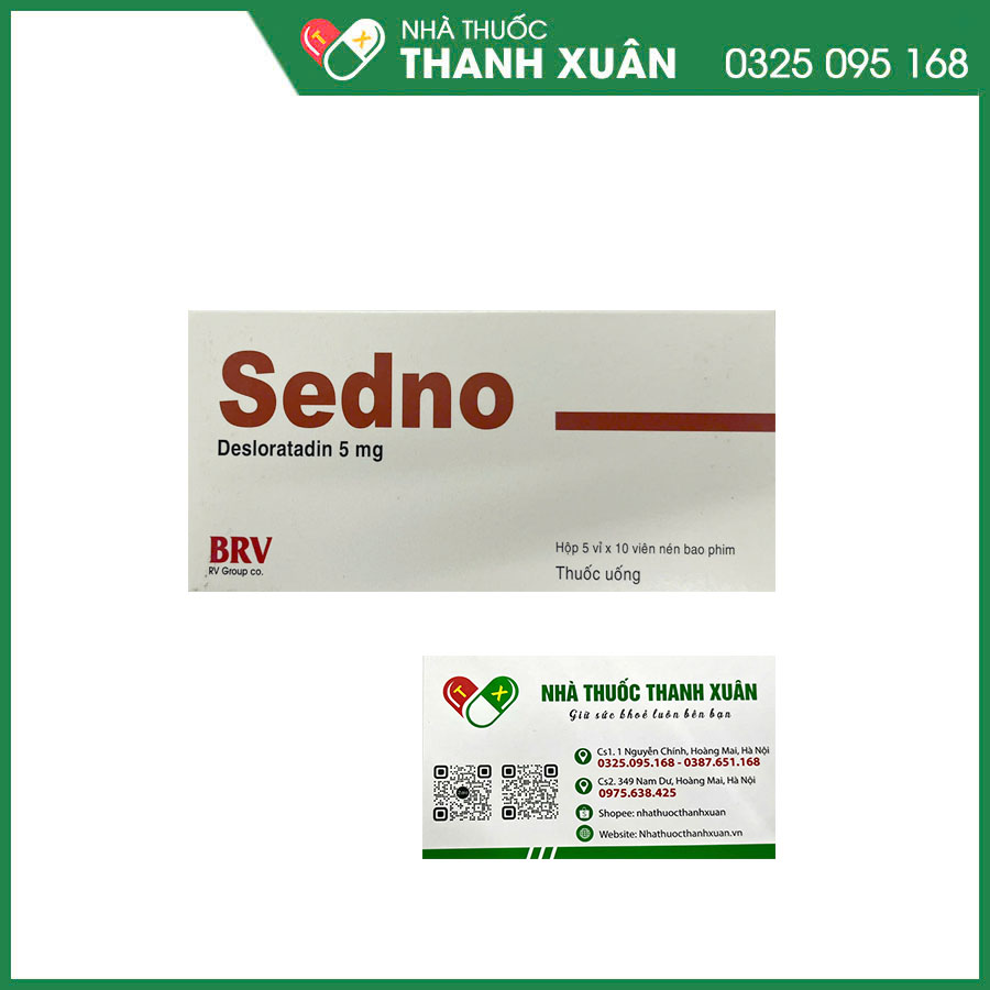SEDNO thuốc điều trị viêm mũi dị ứng, nổi mề đay tự phát mãn tính