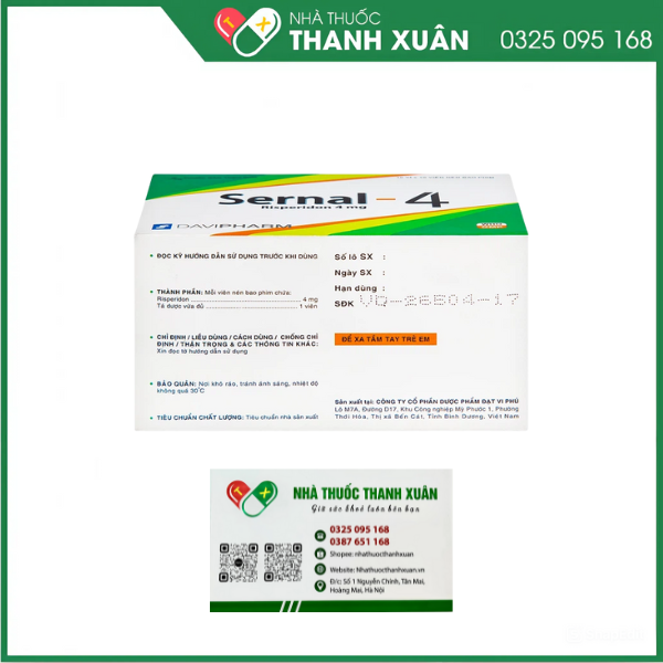 Thuốc Sernal-4 điều trị bệnh loạn tâm thần cấp và mạn