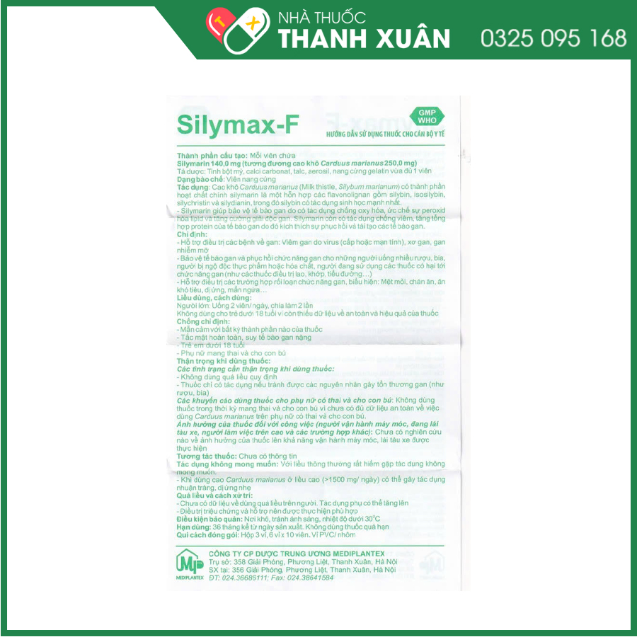 Silymax-F thuốc hỗ trợ bảo vệ và tăng cường chức năng gan