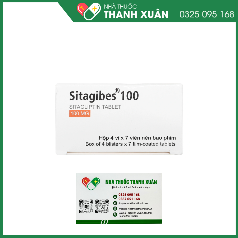 Sitagibes 100 trị đái tháo đường tuýp 2