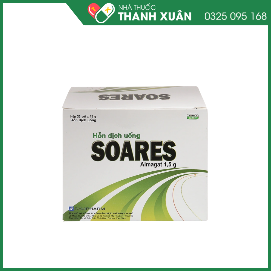 Hỗn dịch uống Soares điều trị loét dạ dày tá tràng