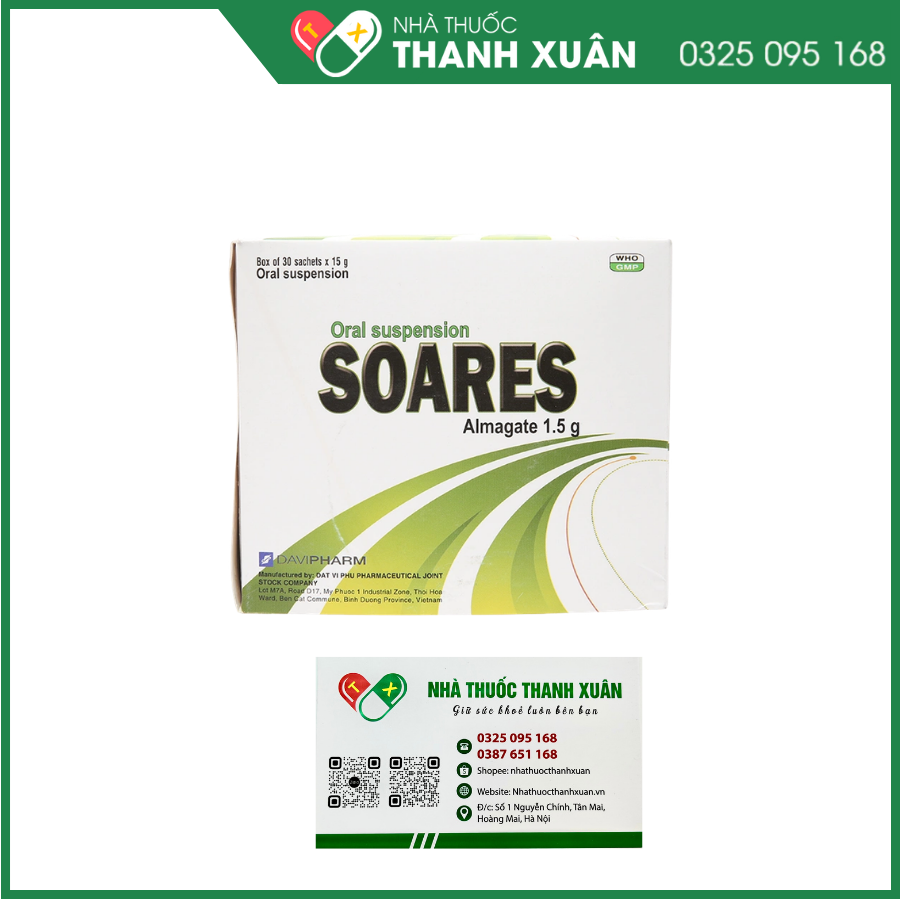 Hỗn dịch uống Soares điều trị loét dạ dày tá tràng