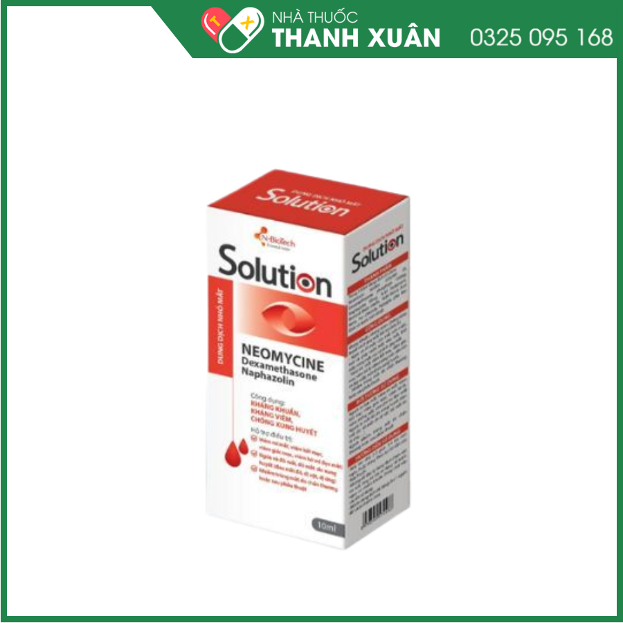 Dung dịch nhỏ mắt Solution hiệu quả trong điều trị ngứa mắt, đỏ mắt, viêm mí mắt, viêm bờ mi, viêm kết mạc, nhiễm trùng mắt