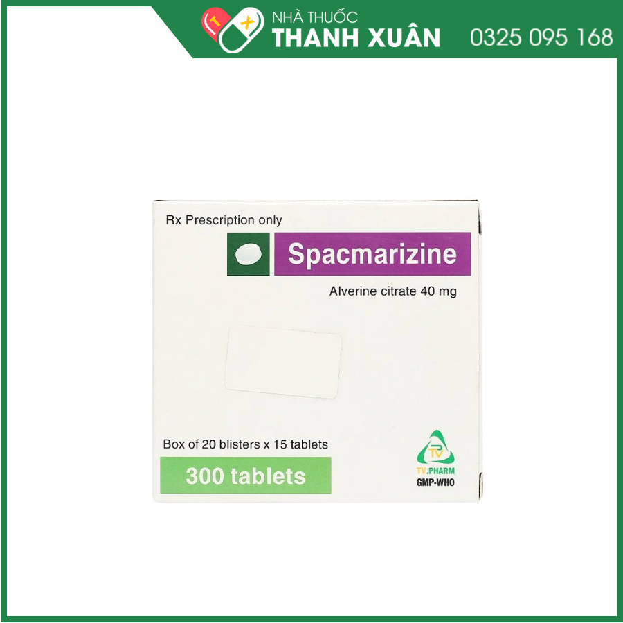 Spacmarizine 40mg giảm đau do co thắt cơ trơn ở đường tiêu hóa