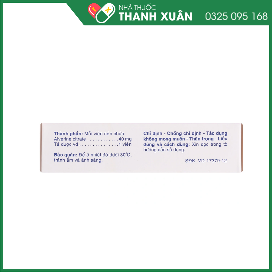 Spas-Agi 40mg chống đau co thắt cơ trơn đường tiêu hóa