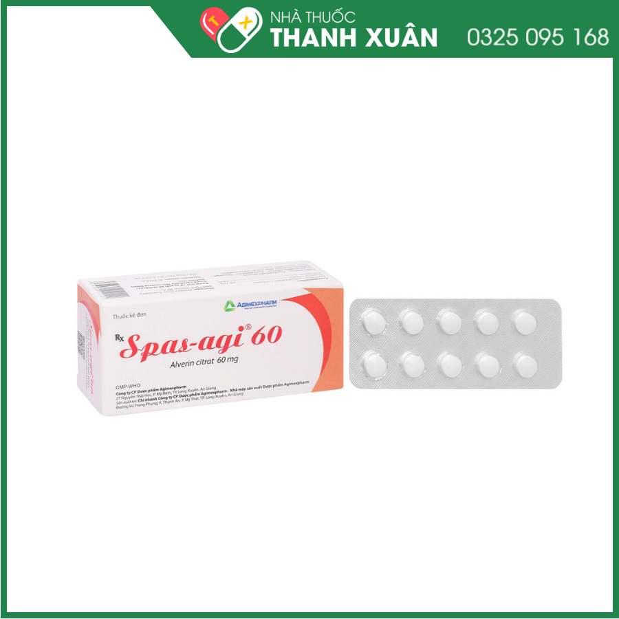 Spas-Agi 60 chống đau co thắt cơ trơn đường tiêu hóa