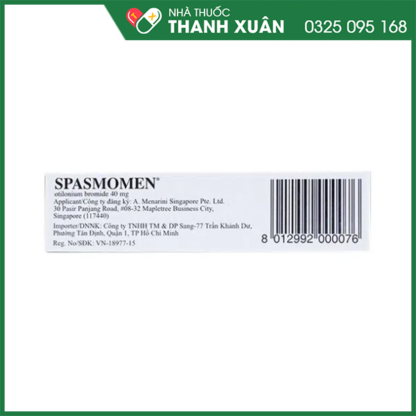 Spasmomen - Điều trị các triệu chứng trong hội chứng đại tràng kích thích (IBS)