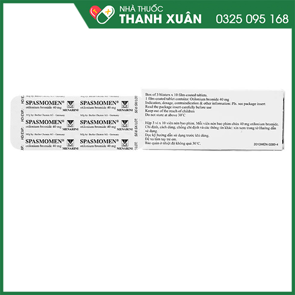 Spasmomen - Điều trị các triệu chứng trong hội chứng đại tràng kích thích (IBS)