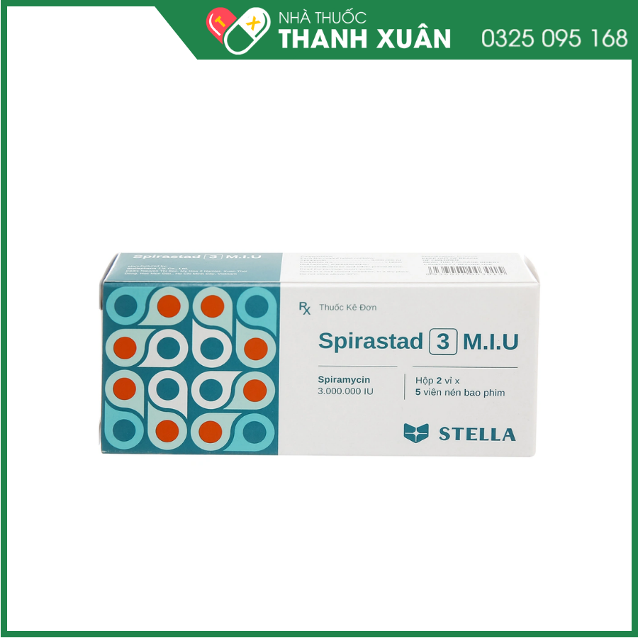 Viên nén Spirastad 3 M.I.U điều trị nhiễm khuẩn