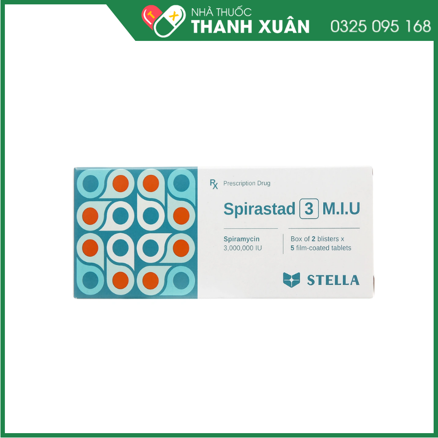 Viên nén Spirastad 3 M.I.U điều trị nhiễm khuẩn