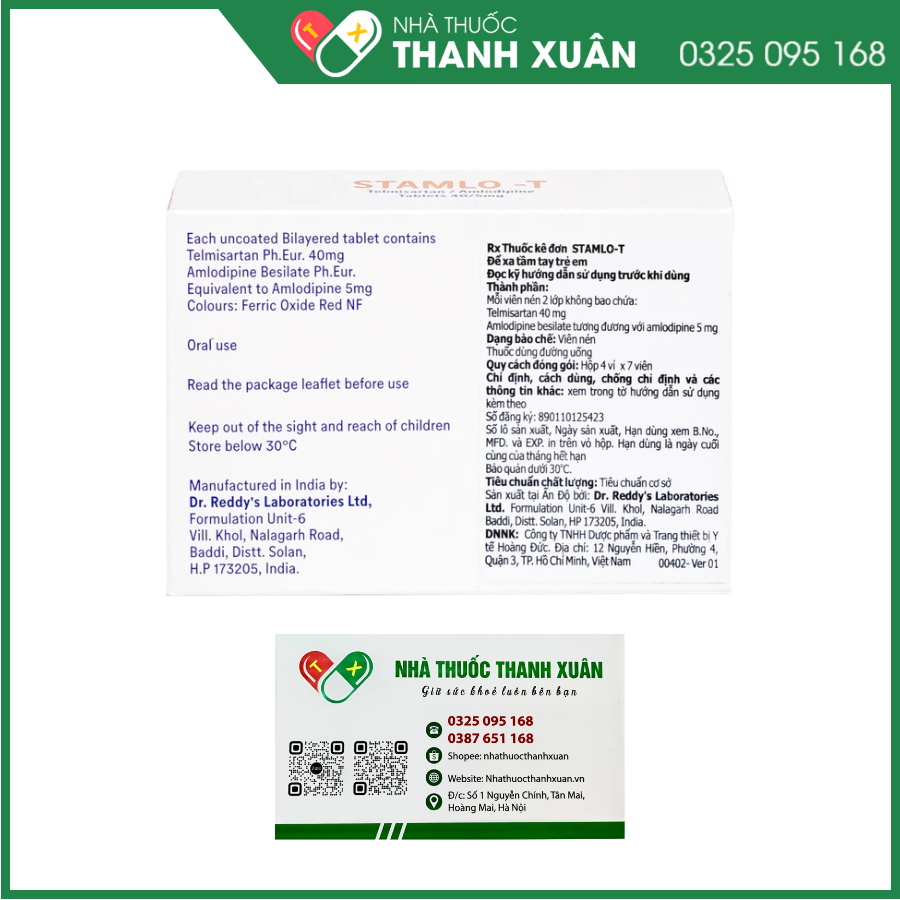 Stamlo-T 40/5mg điều trị tăng huyết áp vô căn