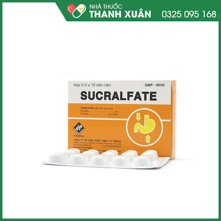 Sucralfate 1g chỉ định điều trị loét tá tràng, loét dạ dày lành tính, viêm dạ dày mạn tính