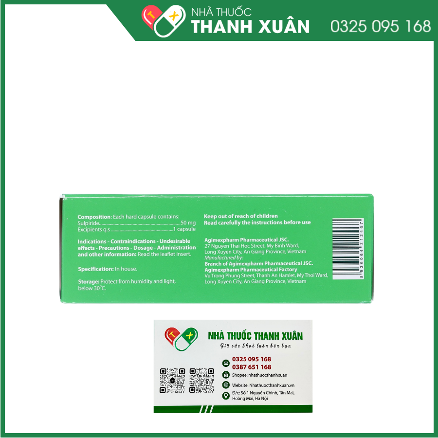 Sulpragi 50mg trị tâm thần phân liệt, rối loạn lo âu
