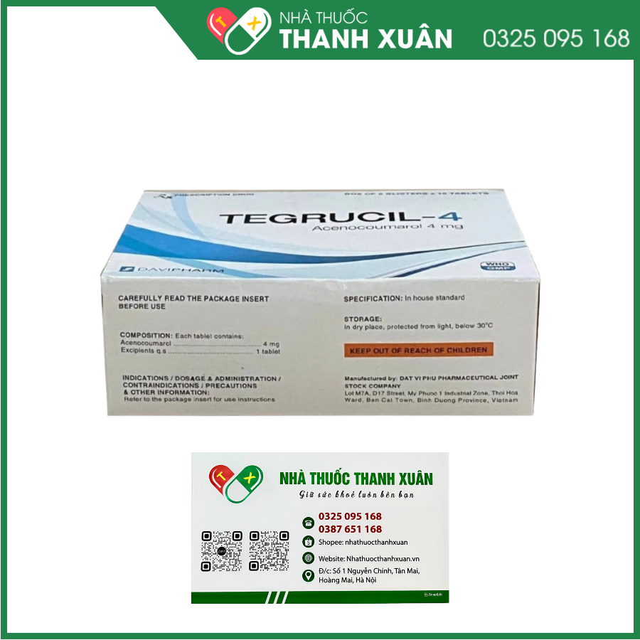 Tegrucil-4 - Dự phòng huyết khối tắc mạch