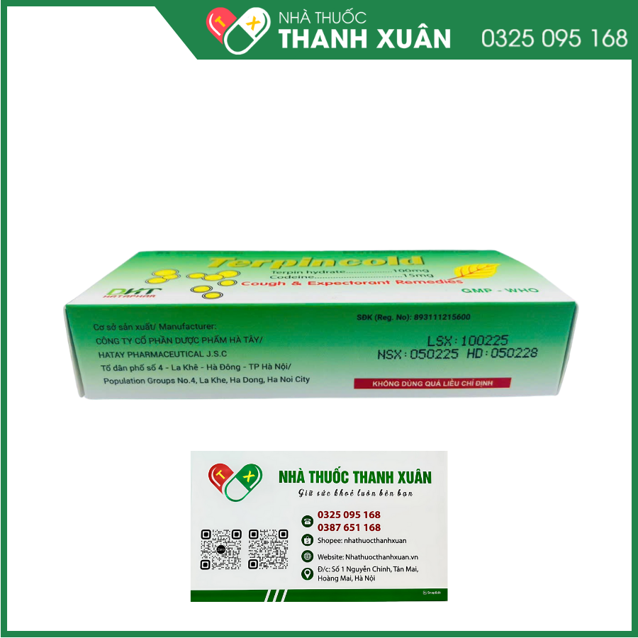 Terpincold giảm ho khan và ho do ngứa cổ ở người lớn