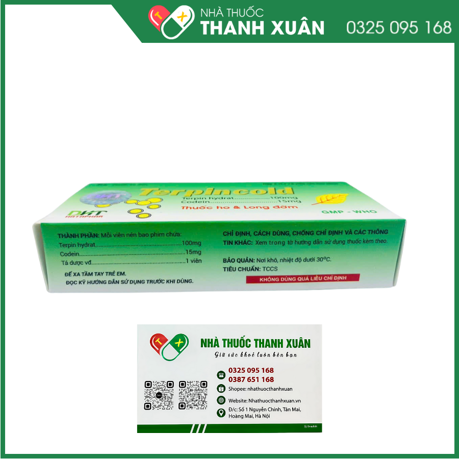 Terpincold giảm ho khan và ho do ngứa cổ ở người lớn