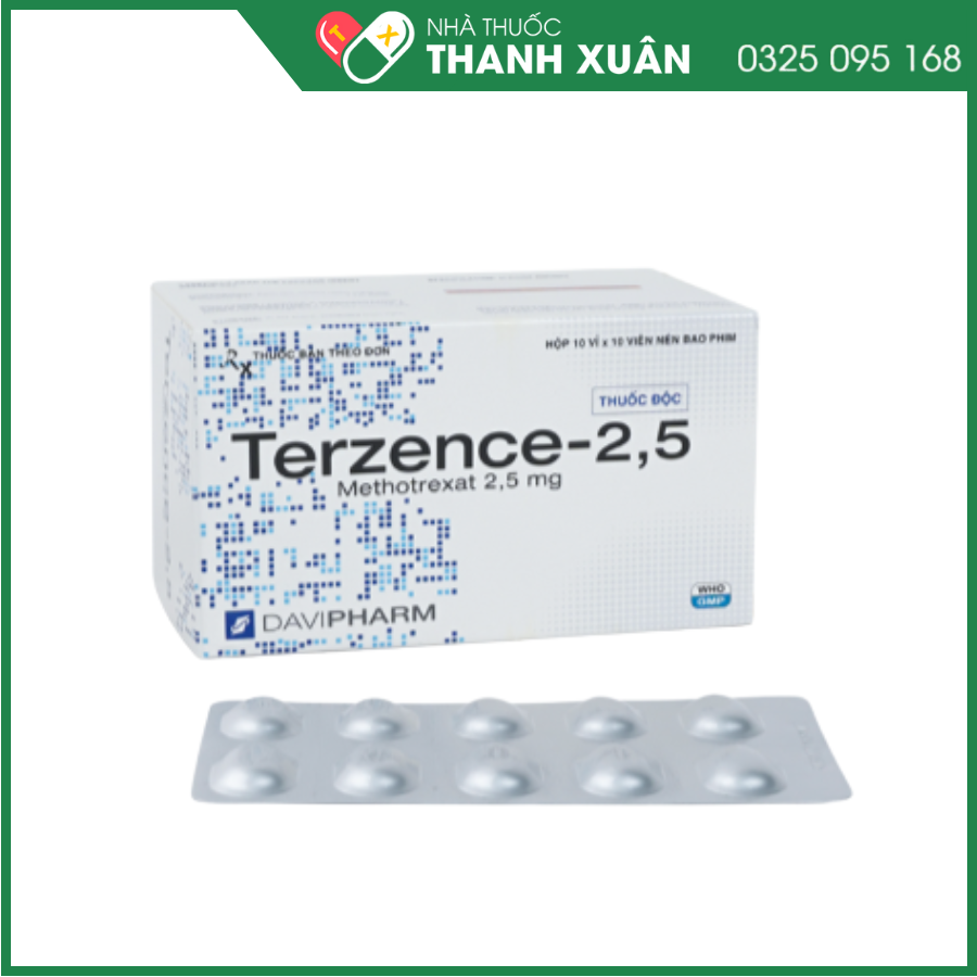 Thuốc Terzence-2,5 điều trị ung thư, vảy nến, viêm khớp dạng thấp