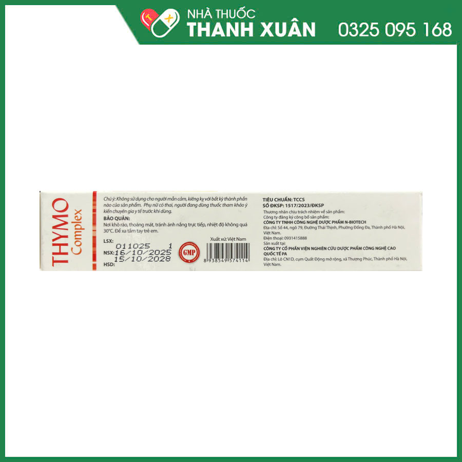 Thymo Complex giúp bổ sung thymomodulin, một số vitamin và khoáng chất, hỗ trợ tăng cường sức đề kháng cho cơ thể