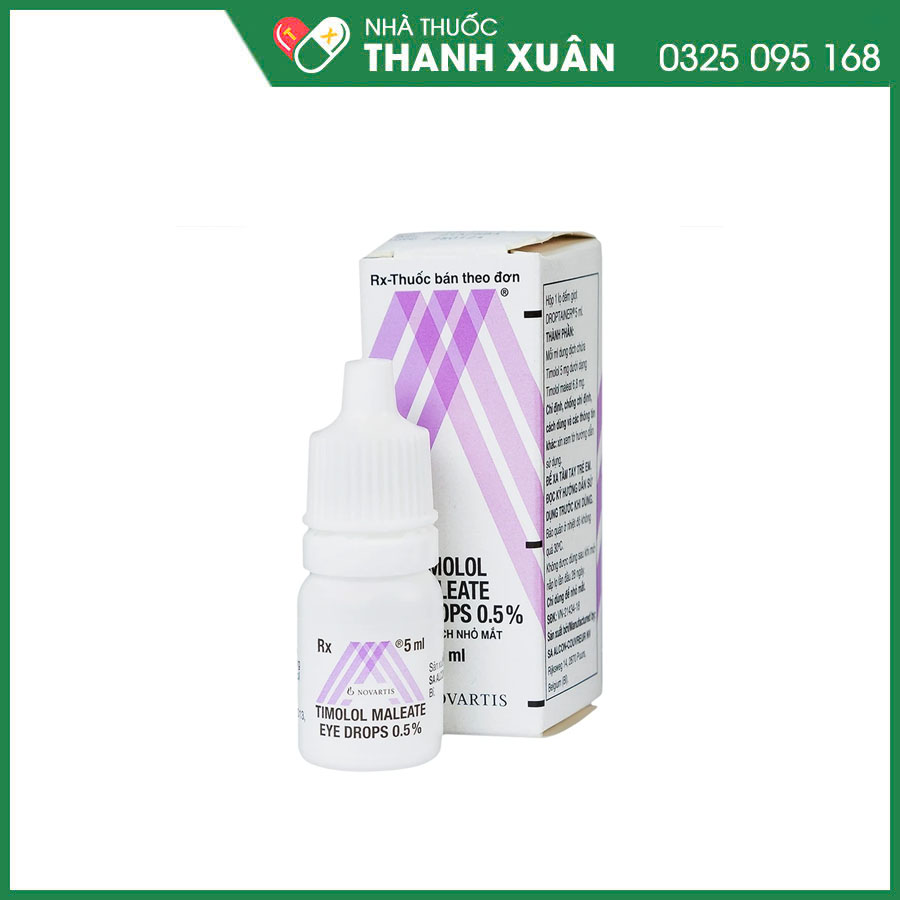 Timolol Maleate Eye Drops 0.5% thuốc điều trị tăng nhãn áp, Glôcôm góc mở mạn tính, Glôcôm thứ phát