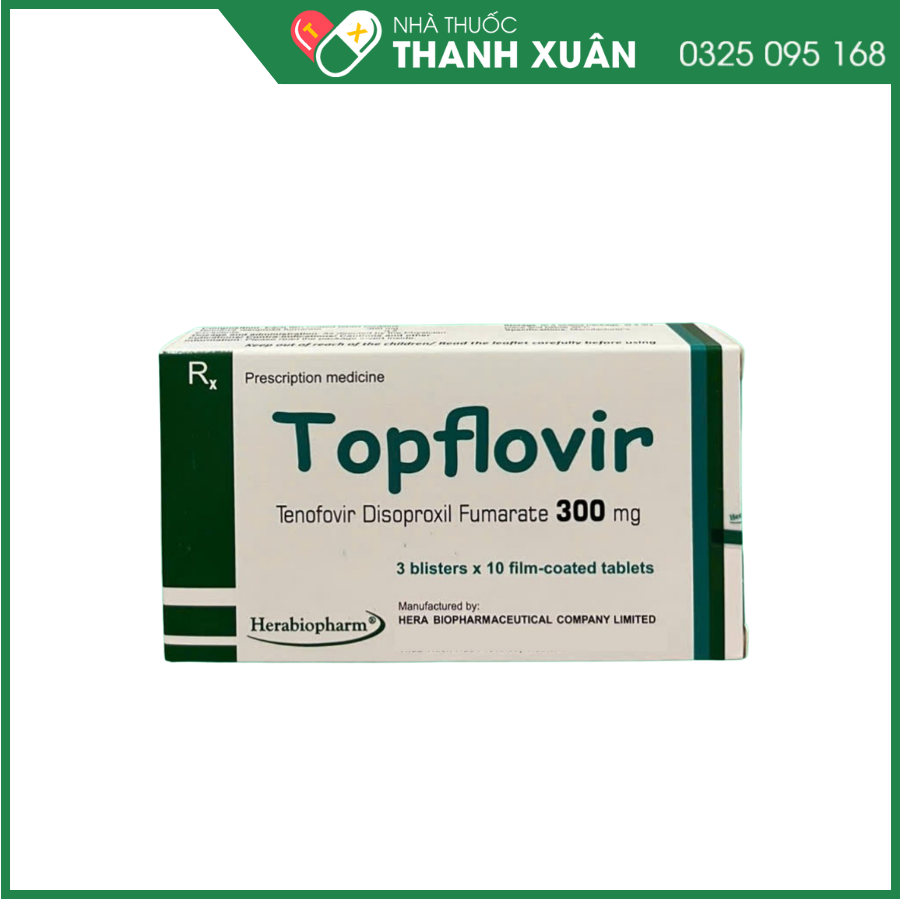 Topflovir 300 điều trị nhiễm HIV-1 bệnh viêm gan siêu vi B mạn tính