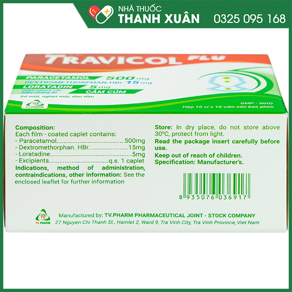 Travicol điều trị triệu chứng cảm cúm