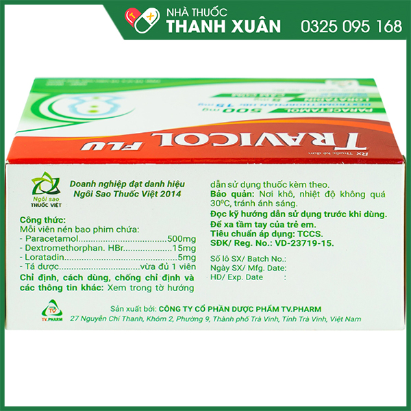 Travicol điều trị triệu chứng cảm cúm