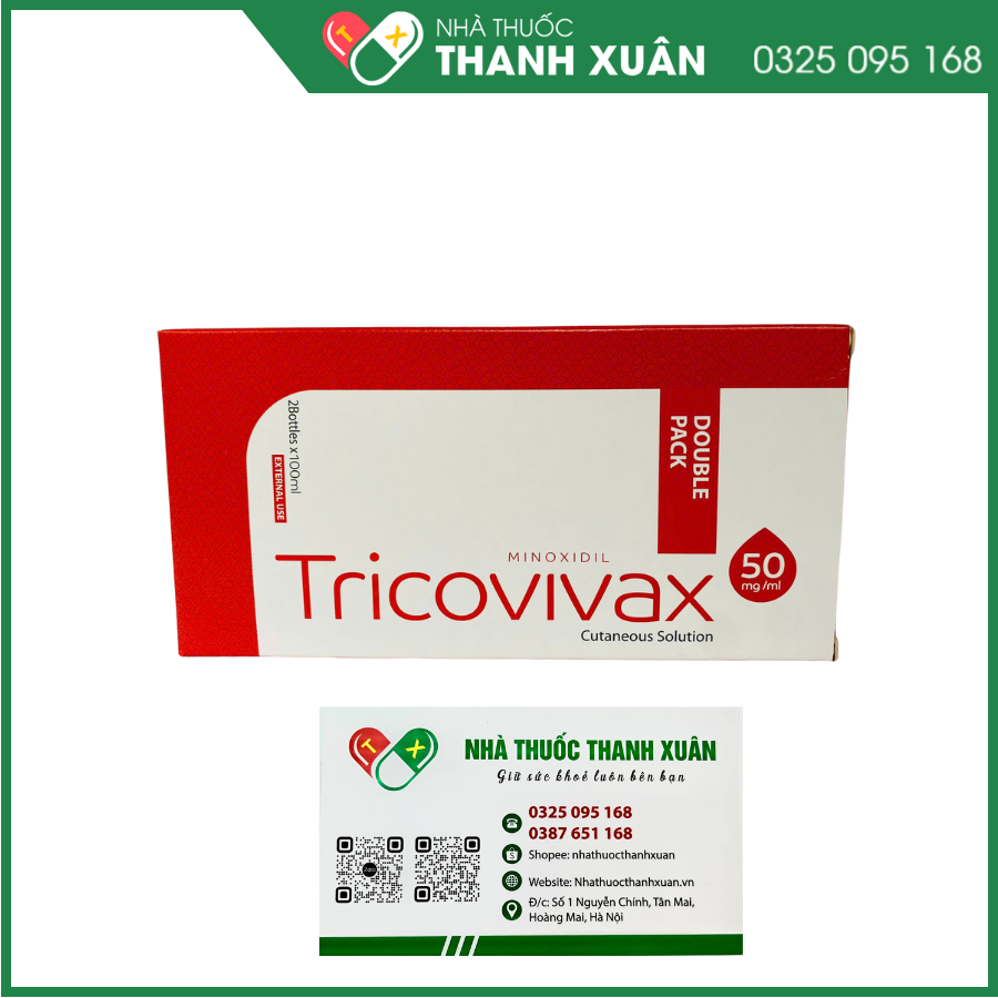 Tricovivax thuốc kích thích sự mọc tóc, điều trị hói đầu