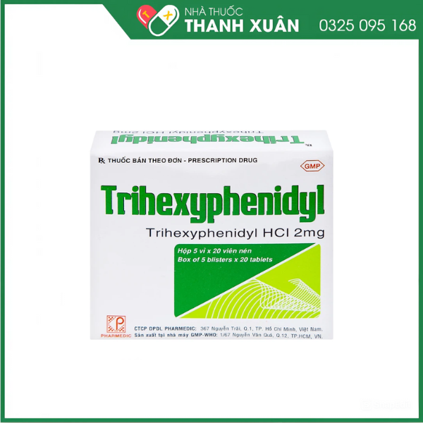 Trihexyphenidyl 2mg trị phụ trợ hội chứng Parkinson