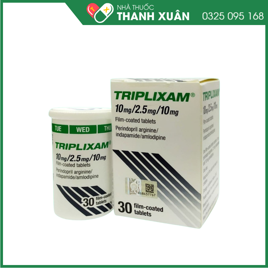 Triplixam 10mg/2.5mg/10mg trị tăng huyết áp