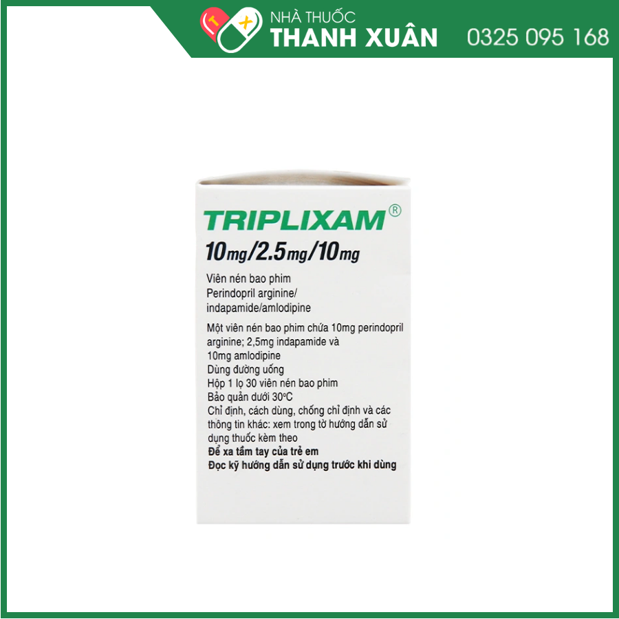 Triplixam 10mg/2.5mg/10mg trị tăng huyết áp