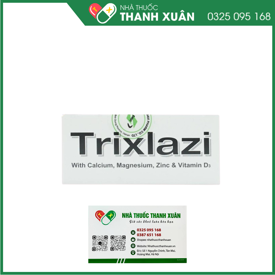 Trixlazi bổ sung Canxi, Magnesi, Kẽm và Vitamin D3 cho cơ thể