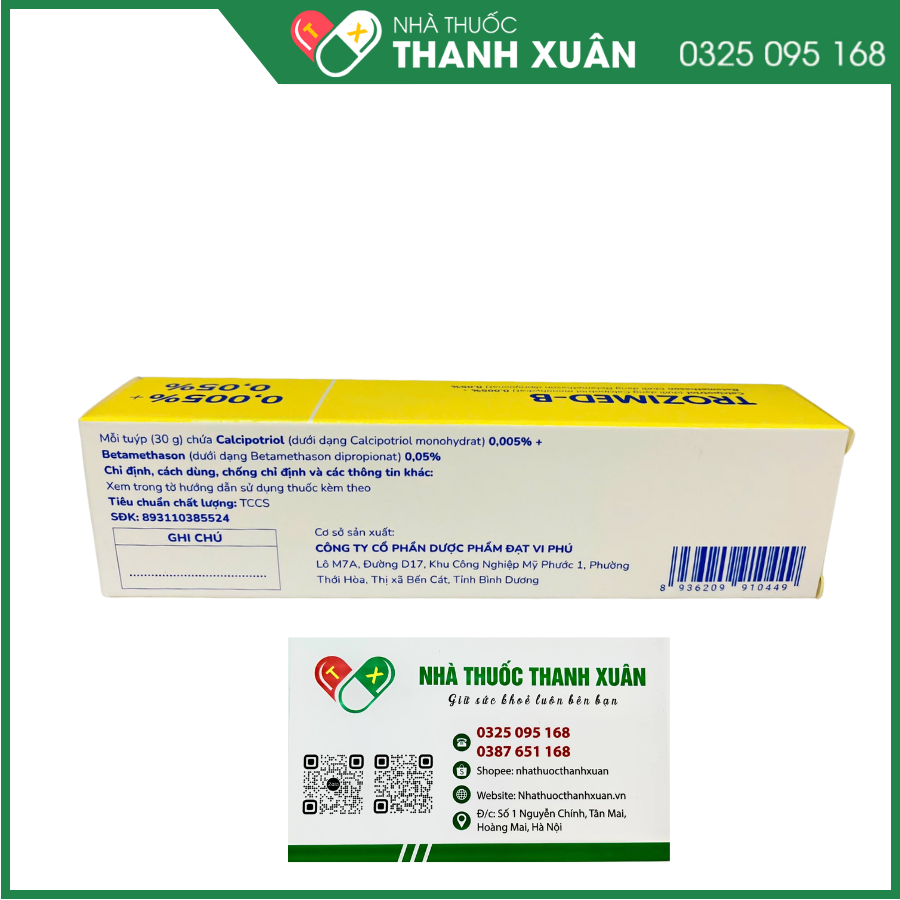 Trozimed-B thuốc điều trị bệnh vảy nến