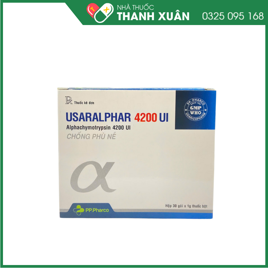 Usaralphar 4200 UI điều trị phù nề sau chấn thương, phẫu thuật, bỏng