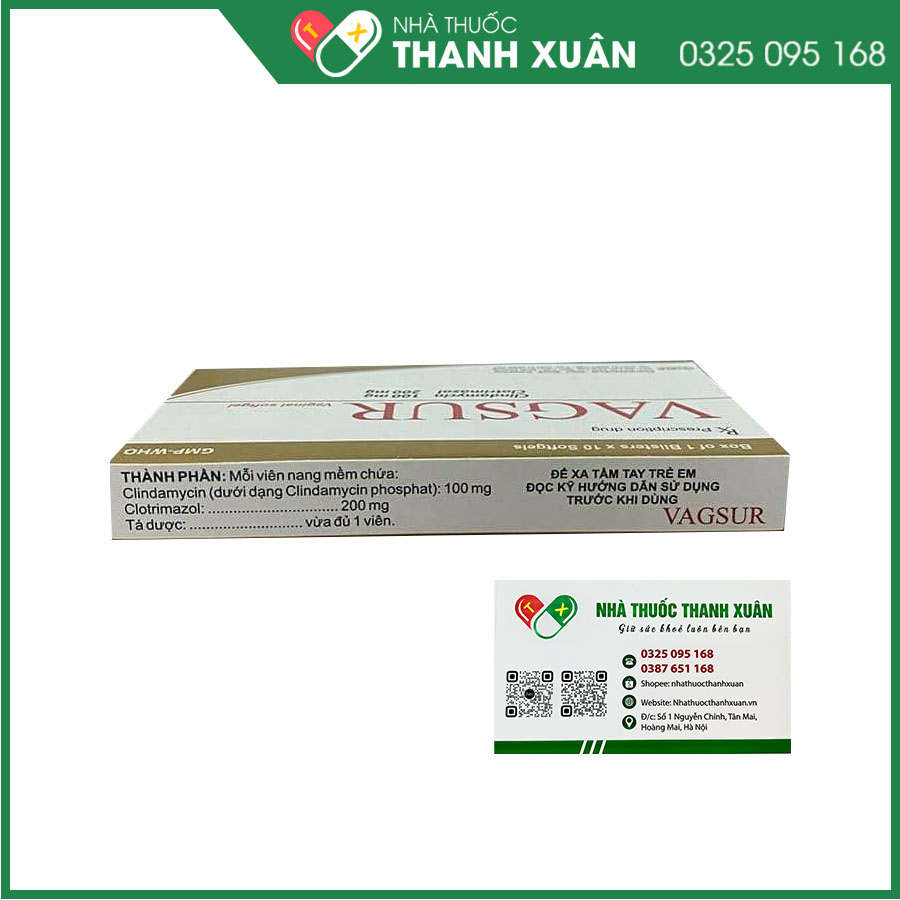 Vagsur điều trị nhiễm trùng âm đạo, nhiễm nấm âm đạo do nấm Candida, hỗ trợ điều trị xuất tiết âm đạo