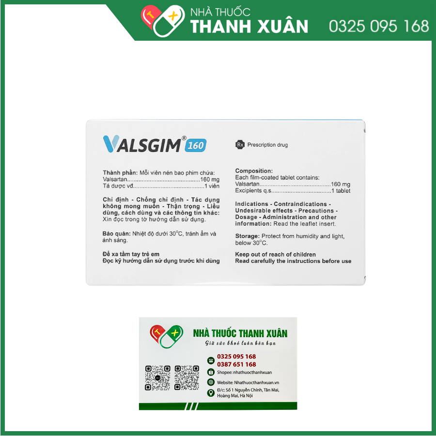 Valsgim 160 trị tăng huyết áp, suy tim