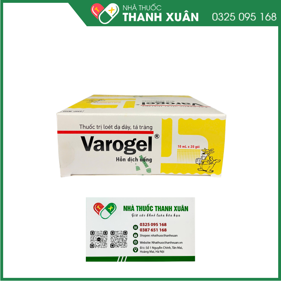 Hỗn dịch uống Varogel trị viêm loét dạ dày, tá tràng