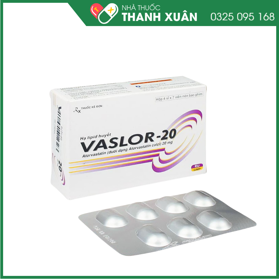 Thuốc Vaslor-20 hỗ trợ cho chế độ ăn kiêng điều trị cao cholesterol máu nguyên phát