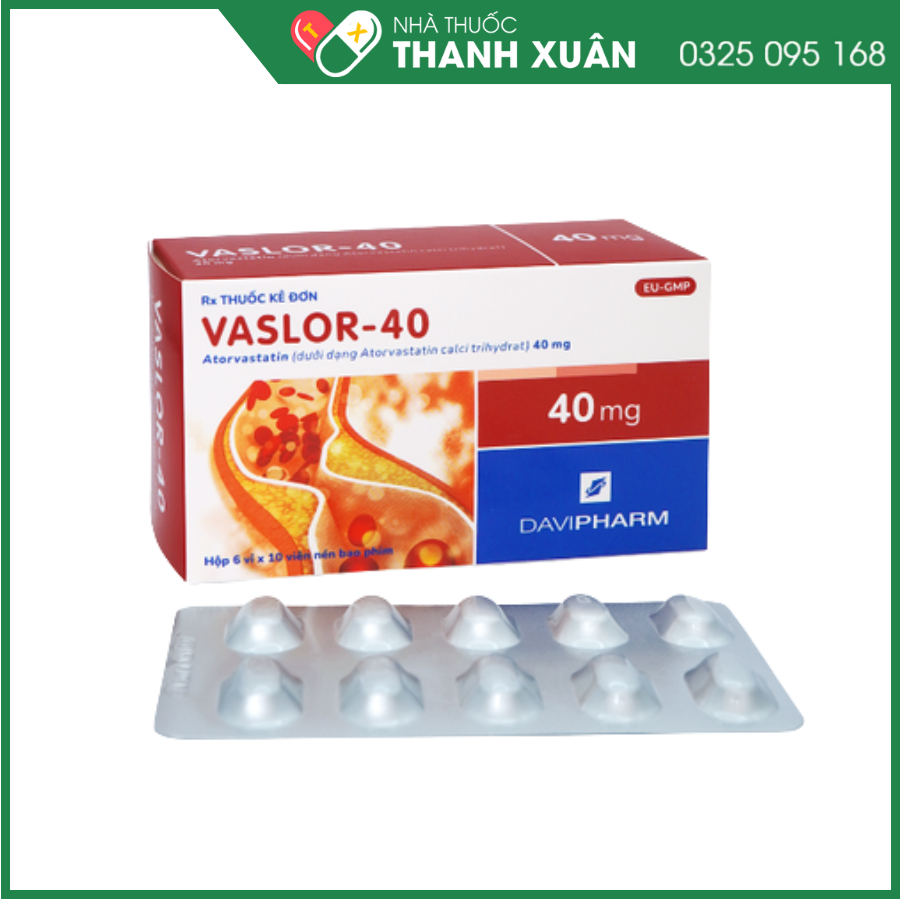 Thuốc Vaslor-40 hỗ trợ cho chế độ ăn kiêng điều trị cao cholesterol máu nguyên phát