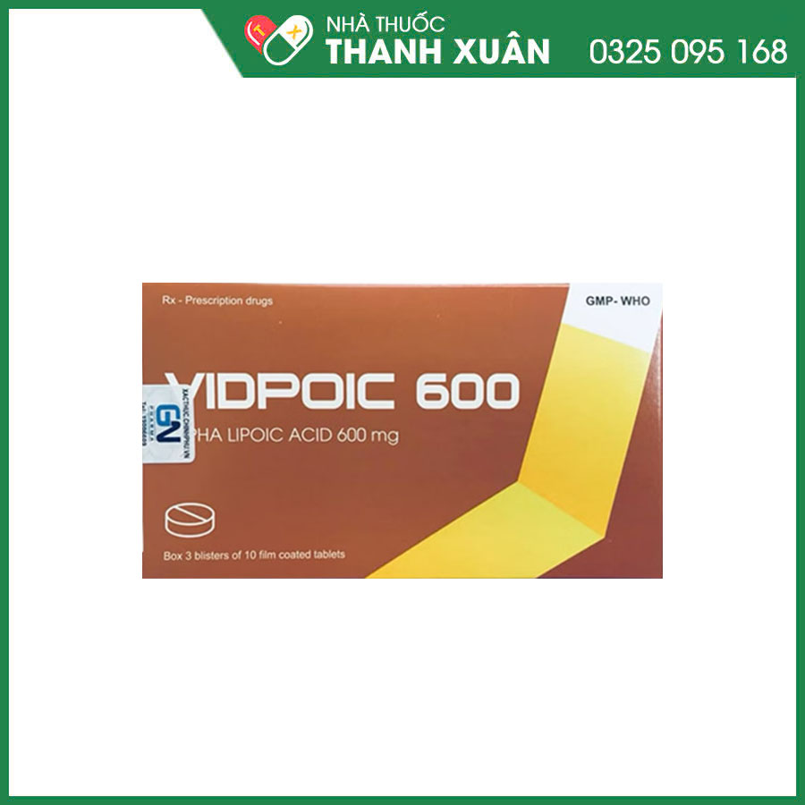 Vidpoic 600mg thuốc điều trị rối loạn cảm giác do bệnh viêm đa dây thần kinh đái tháo đường