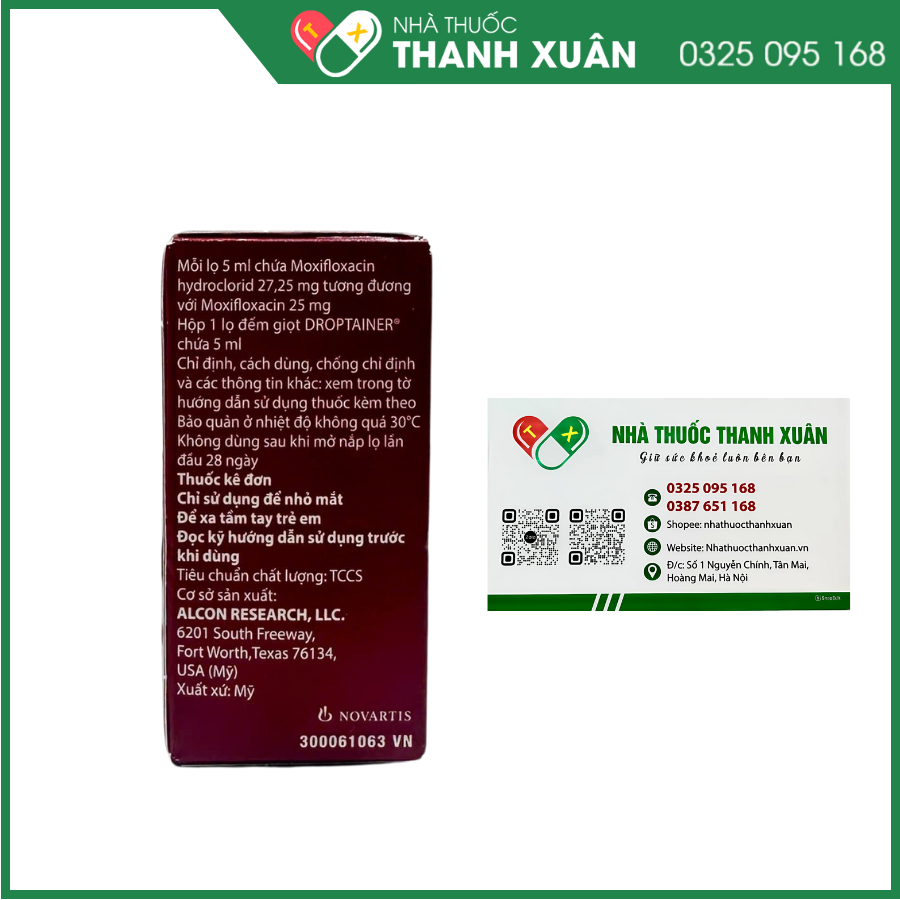 Dung dịch nhỏ mắt Vigamox điều trị nhiễm khuẩn mắt