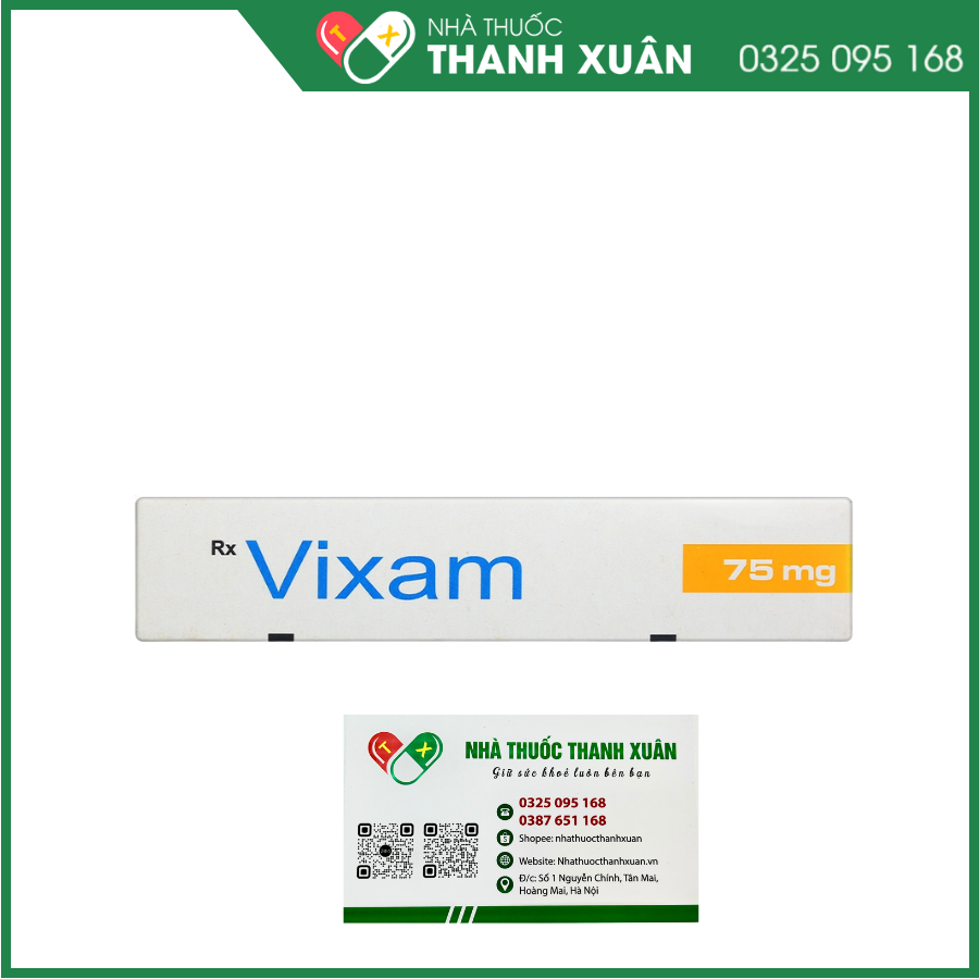 Vixam 75 mg phòng huyết khối động mạch