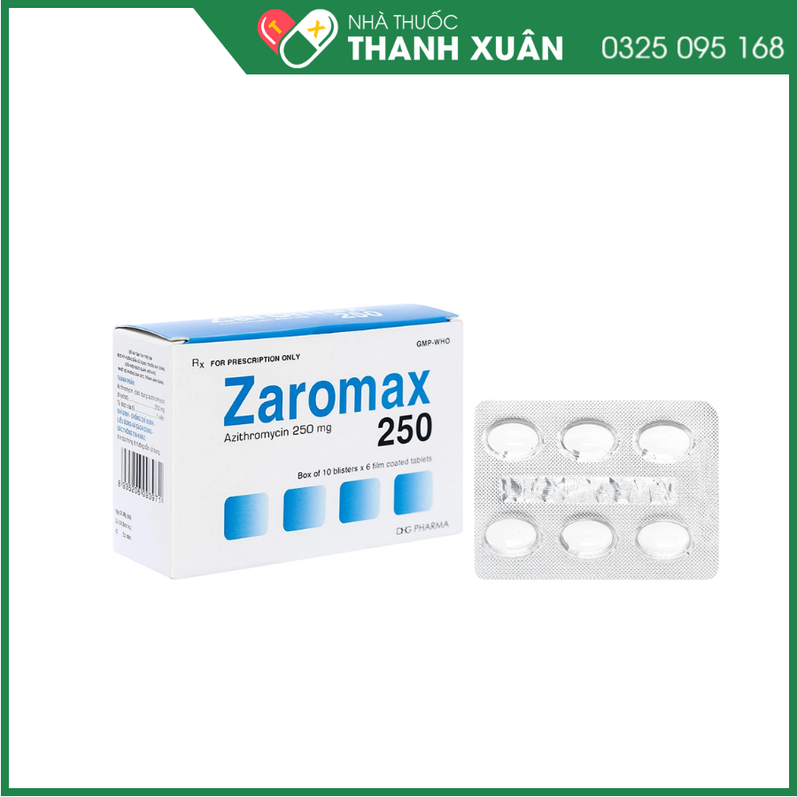 Thuốc Zaromax 250mg DHG điều trị nhiễm khuẩn