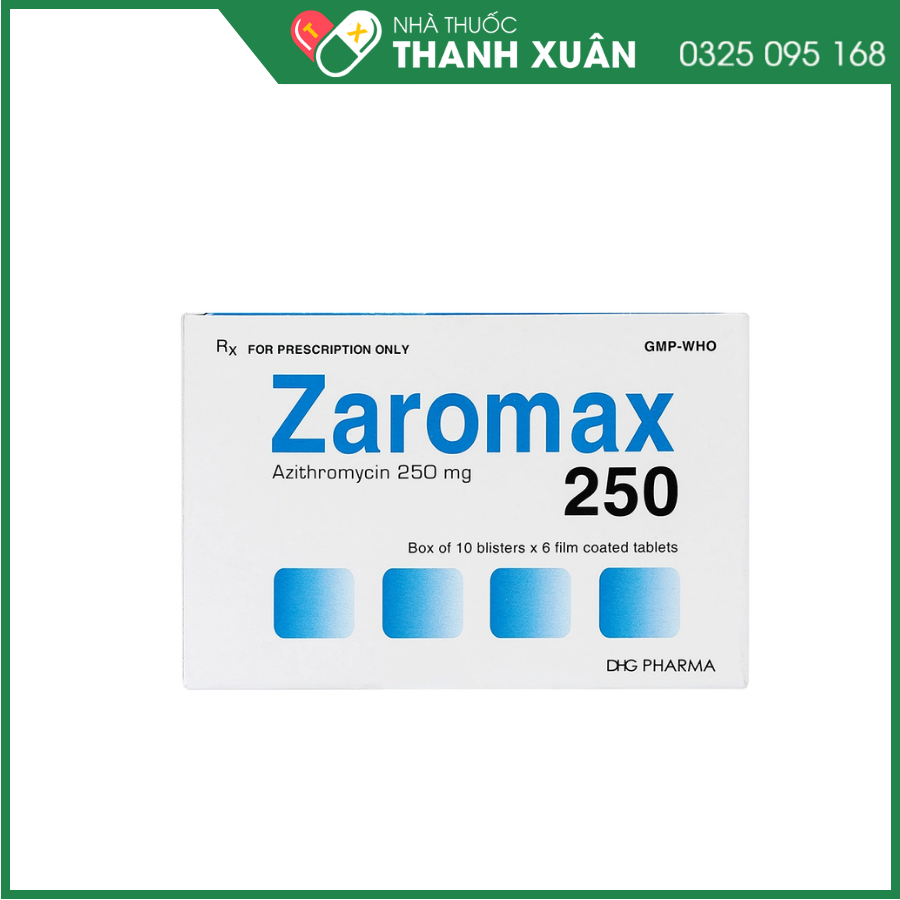 Thuốc Zaromax 250mg DHG điều trị nhiễm khuẩn